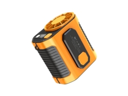 Ventilador Portátil De Cinturón (rojo) De 4000 Mah, Carga Por Usb, Pantalla Led, 10 Niveles De Velocidad Del Viento, Velocidad Máxima De 28.800 Rpm