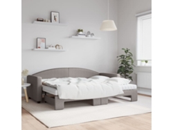 Sofá Cama Nido Con Colchón Tela Gris Taupe 80x200 Cm