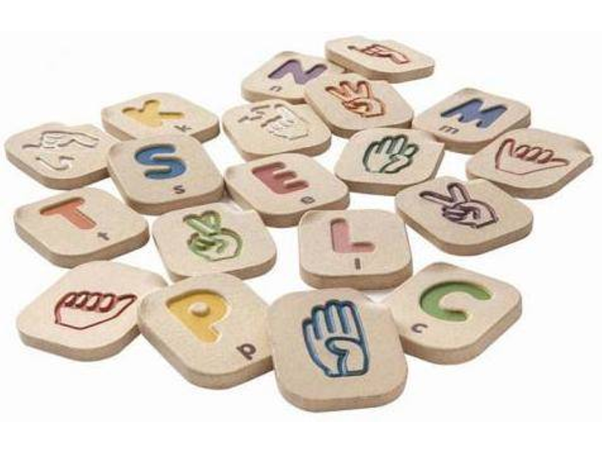 Alfabeto A - Z Señales das Manos PLAN TOYS Madera