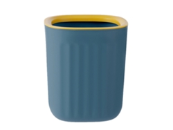 Rebe-lixeira De Mesa Com Anel De Pressão Lixeira Mini De Mesa Estilosa Para Dormitório Escritório Azul Amarelo