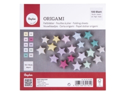 100 hojas de papel origami 15x15 cm - multicolor