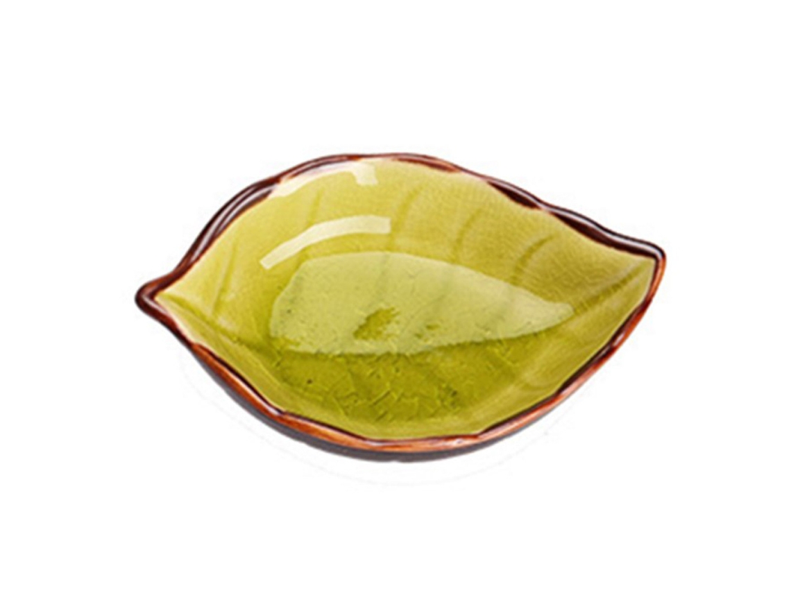 Plato de Cerámica - Amarillo - En Forma de Hoja KOFIHETY
