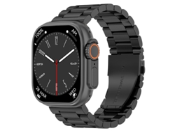 Reloj inteligente con pantalla HD de 2,1 pulgadas y compatible con NFC (Near Field Communication). Mdug (correa de acero negra).