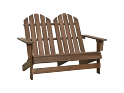 Silla de jardín Adirondack de 2 plazas DKD Home Decor en abeto macizo marrón