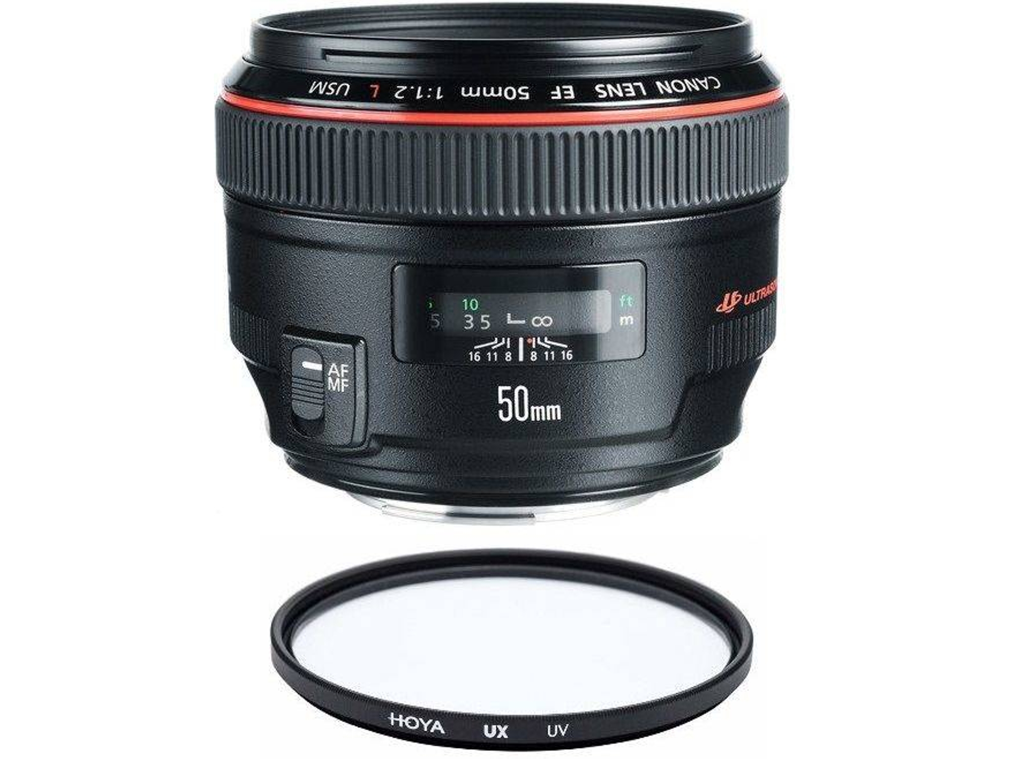 Objetivo CANON EF 50mm F1.2L USM + HOYA UX UV 72mm Filtro