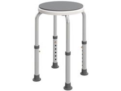 Taburete de ducha, asiento de ducha antideslizante, taburete de baño regulable en altura, giratorio 360°, de aluminio.