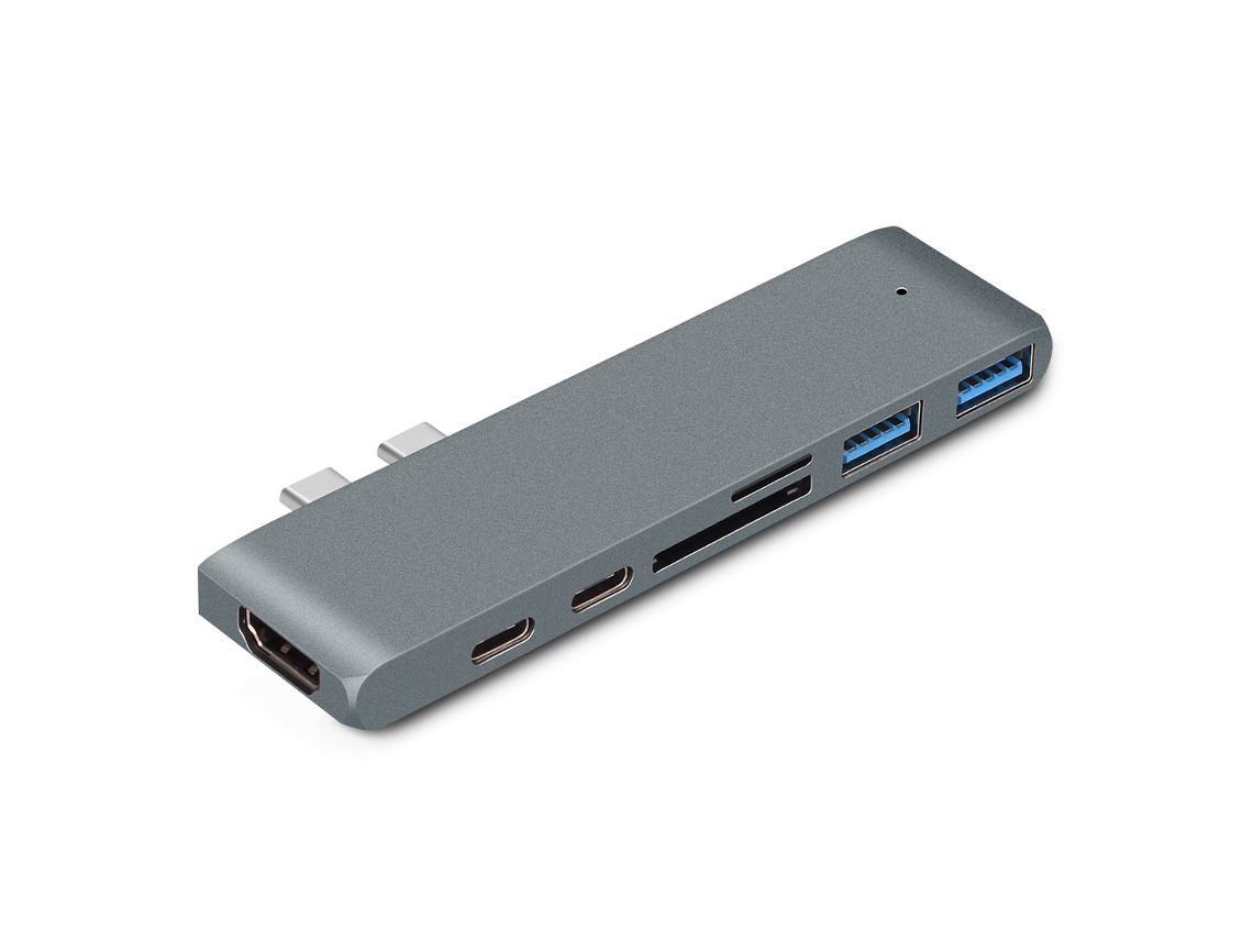 Adaptador Dock Compacto Encaje Fijo, Carga Pd Pass-through, Amplía Puertos Para Ratón, Disco Duro Y Monitor Externo.