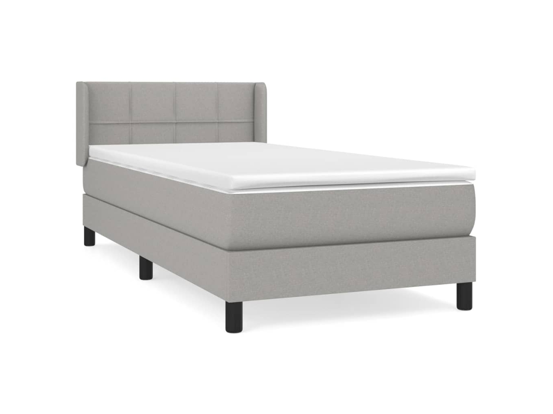 Maison Exclusive - Cama Box Spring Con Colchón Tela Gris Claro 80x200 Cm