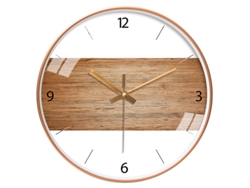 KOFIHETY Reloj de pared con acabado en madera, diseño moderno y creativo