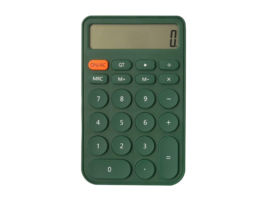Calculadora de escritorio con pantalla y botones para uso en la oficina, la escuela, el hogar y la empresa.