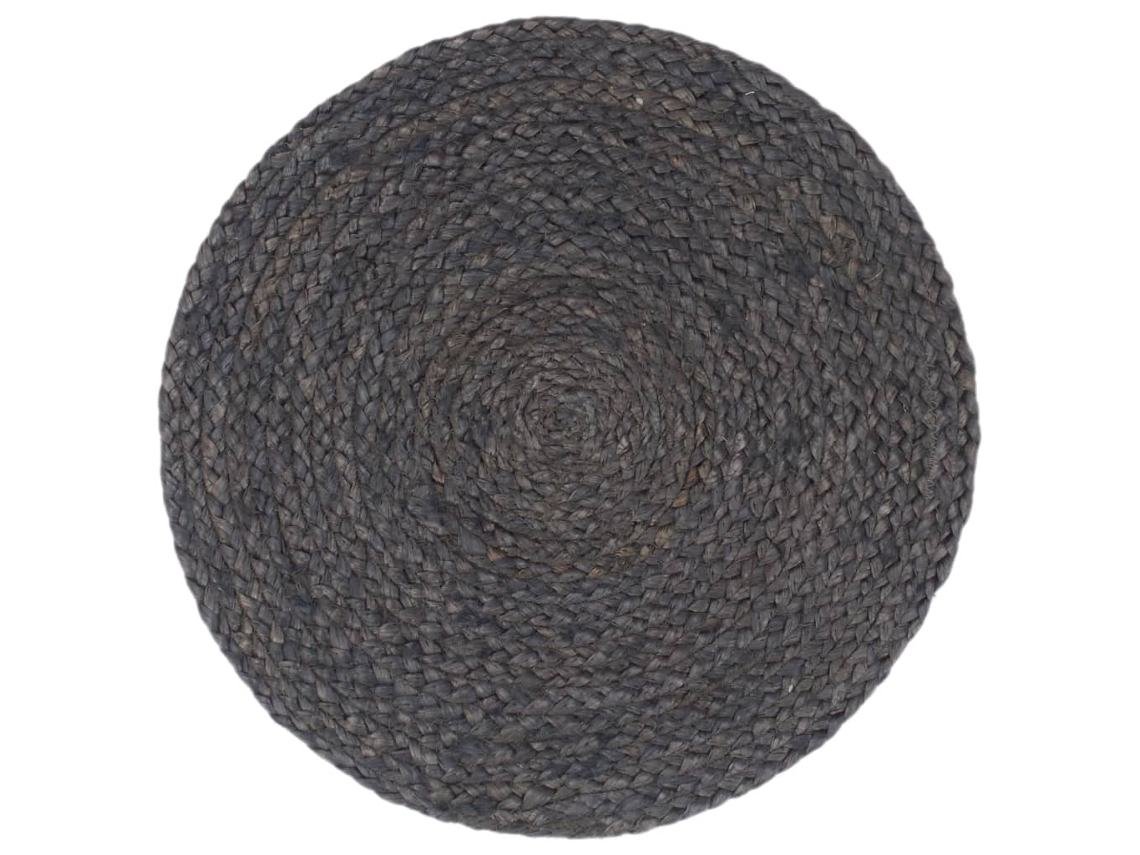Maison Exclusive - Manteles Individuales Redondos 4 Uds Yute Gris Oscuro Liso 38cm