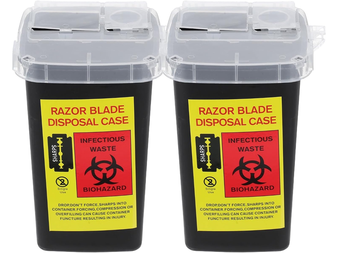 Conjunto De 2 Caixas Plásticas Para Guardar Lâminas Usadas, Com Tampas Com Trava.