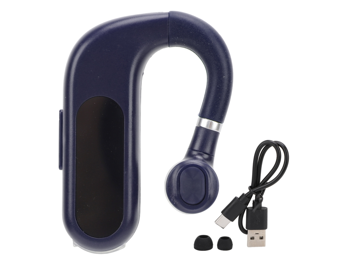 Auriculares Bluetooth Mono V13 Azules Con Pantalla Digital Y Rotación De 270°, Sonido Nítido Y Cómodos.