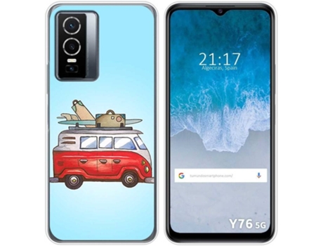 Carcasa para Vivo Y76 5G TUMUNDOSMARTPHONE Dibujos Furgoneta Multicolor