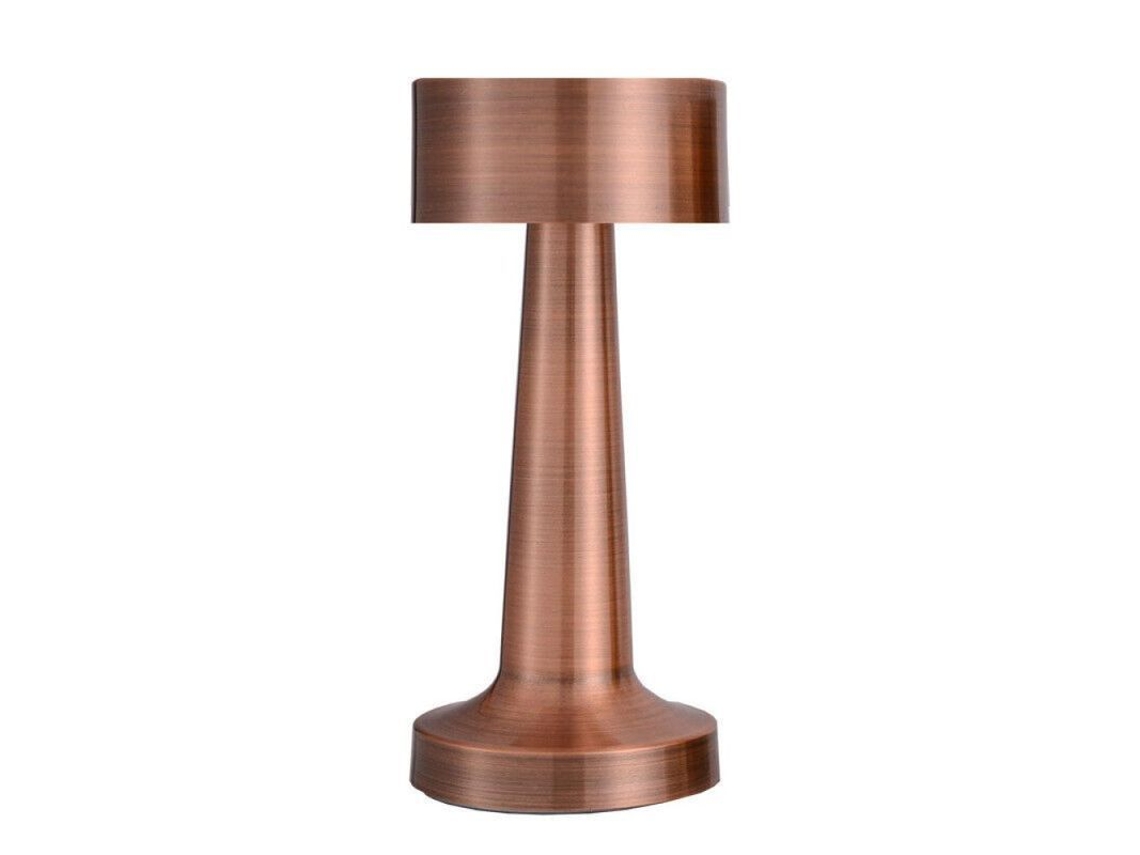 2026-lámpara De Mesa Led Moderna Recargable Inalámbrica Regulable Luz Nocturna Usb Para Dormitorio Bar Tienda Cobre