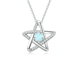 Collares de plata de ley 925 de 2026 con colgante de estrella ajustable, joyería final para mujer.