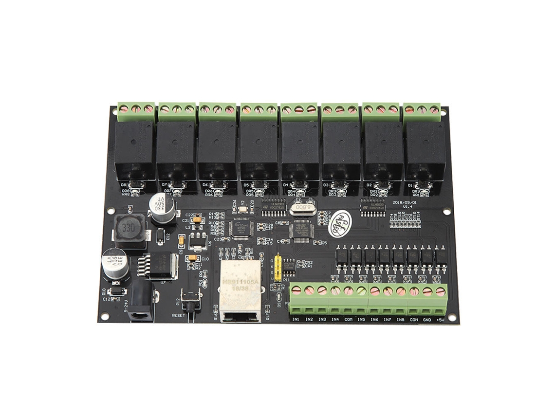 Controlador De Relés De 8 Vías Con Ethernet Tcp/ip Para Control Remoto De Equipos Eléctricos.