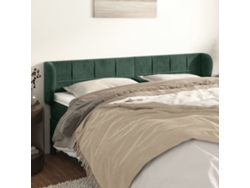 Cabecero De Terciopelo Verde Oscuro 203x23x78/88 Cm
