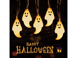 2026-30452-luces De Cuerda Halloween Con 20 Led, 3m Luz Blanca Cálida, Decoración Para Fiesta, Porche Y Chimenea