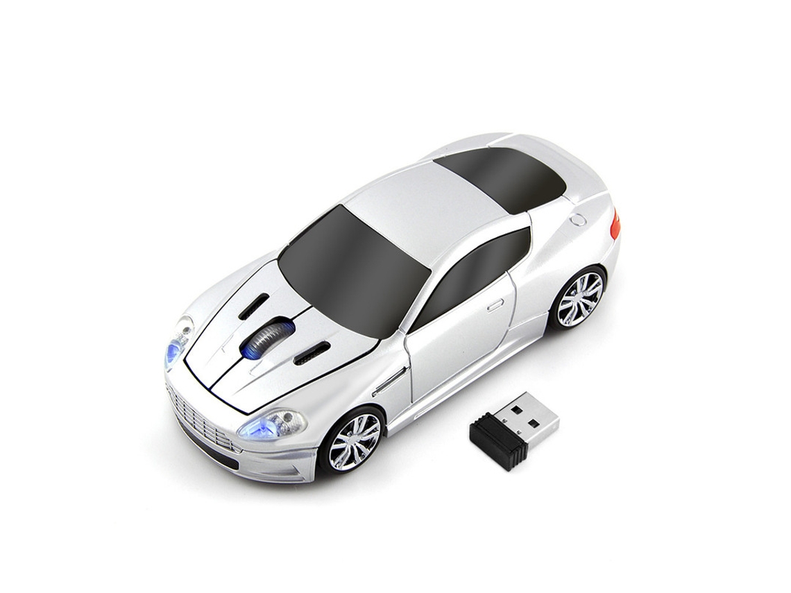 Ratón portátil Yizhood 2,4 G inalámbrico, 1600 DPI, 3D, mini USB, óptico, deportivo, para portátil, PC, tableta, regalo, plateado