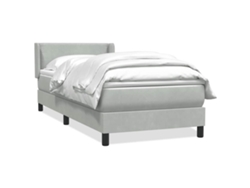 Maison Exclusive - Cama Box Spring Con Colchón Terciopelo Gris Claro 80x210 Cm