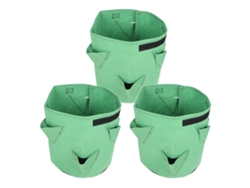 3 Bolsas De Cultivo De Fresas Con 6 Agujeros, De Fieltro, 26 L/7 Galones, Green Garden