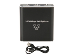 Divisor Gigabit 1000mbps 1 Entrada 2 Saídas Porta Rj45 Liga De Alumínio Para Pc Laptop Roteador
