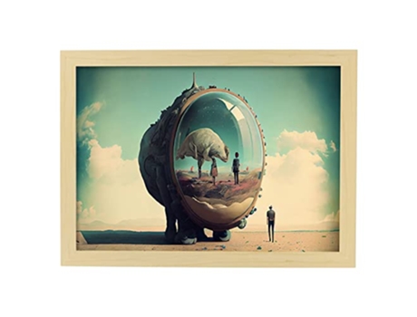 NACNIC Poster Lente Gigante En Estilo Surrealismo Cinematográfico Ilustraciones Y Grabados De Historieta Abstracta Y Artística A4 Marcos Madera