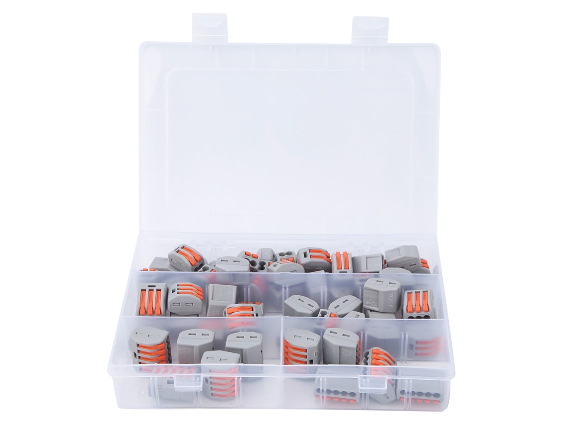 Yncm2026-60pcs Conector De Cable Eléctrico Reutilizable Terminal Bloque Palanca 2/3/5 Huecos Pct-212/213/215 Con Caja