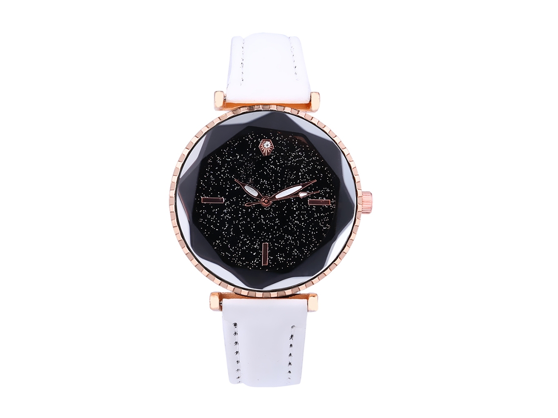 Reloj De Cuarzo Unisex Con Dial Redondo, Elegante Y Casual, Color Blanco
