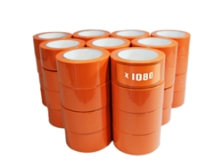 Lote de 1080 Cintas adhesivas naranja de PVC 50 mm x 33 m para el sector de la construcción - Cinta adhesiva TECPLAST