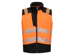 Chaleco Softshell Ignífugo Alta Visibilidad Modaflame | Fr Naranja/negro / Xxxl