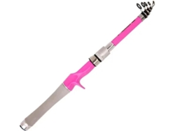 Caña De Pescar, Pesca Telescópica Corta Viaje, Alta Sensibilidad, Fibra Carbono, Rosa Para Señuelos, 1,5/1,...