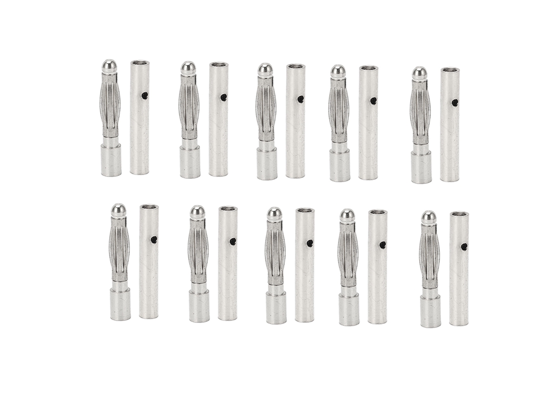 10 Conectores Banana Macho Y Hembra De Cobre Rojo Dorado De 2,5 Mm Para Motores De Aviones, Baterías Y Esc