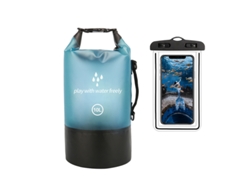 Bolsa Impermeable De 10 L Con Bolsillo Para Rafting, Kayak, Playa, Esquí, Pesca, Escalada Y Acampada. Henten Home Azul Claro