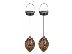 Farol solar para jardín exterior, farol colgante con energía solar y diseño retro hueco, lámpara solar decorativa para iluminación.