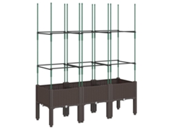 Jardinera con enrejado PP marrón VIDAXL (120 x 40 x 142.5 cm)
