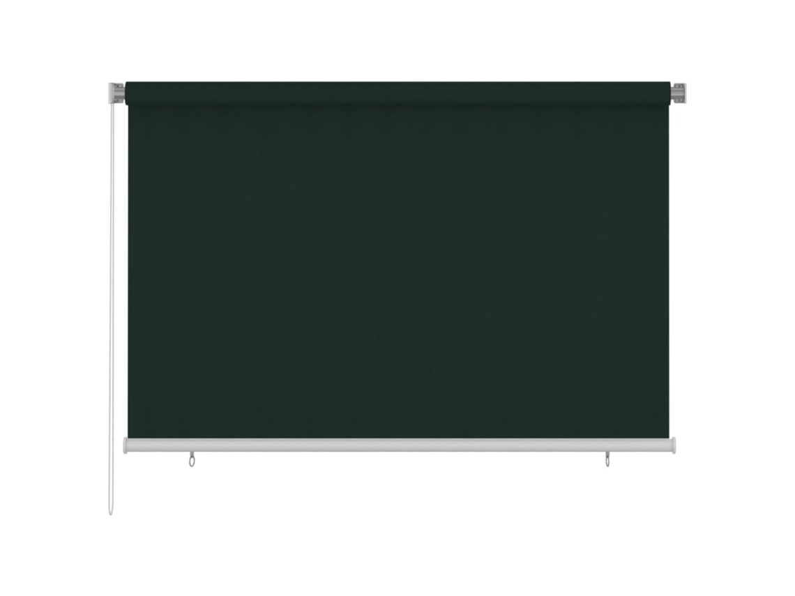 vidaXL Persiana enrollable de jardín HDPE verde oscuro 220x140 cm