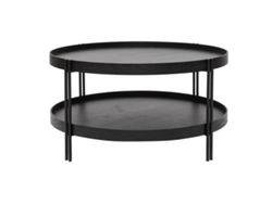 Mesa de Centro Acabado Roble Negro Y Metal D80 Cm Twice MILIBOO