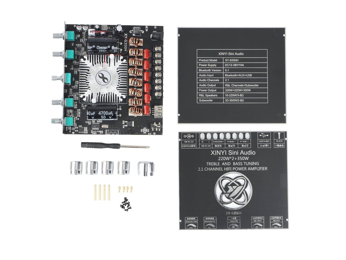 Amplificador De Potencia Bluetooth Xy-s350h Tpa3251 De 2.1 Canales, 220 W X 2 + 350 W