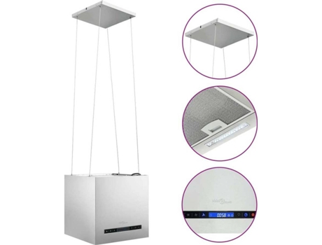 vidaXL Campana extractora colgante táctil LCD acero inoxidable 37 cm