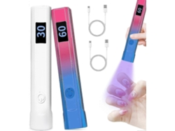 Kit Com 2 Lâmpadas De Unha Portáteis Para Unhas De Gel (25-26 Cm), Mini Lâmpada Uv Portátil Com Led, Secador De Unhas Para Cura Rápida, Lâmpada D