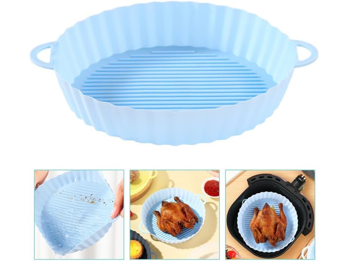 Forro De Silicone Reutilizável Para Fritadeira A Ar, Antiaderente E Resistente Ao Calor, Feito De Material Próprio Para Alimentos, Adequado Para Assar, Fritar E Cozinhar.