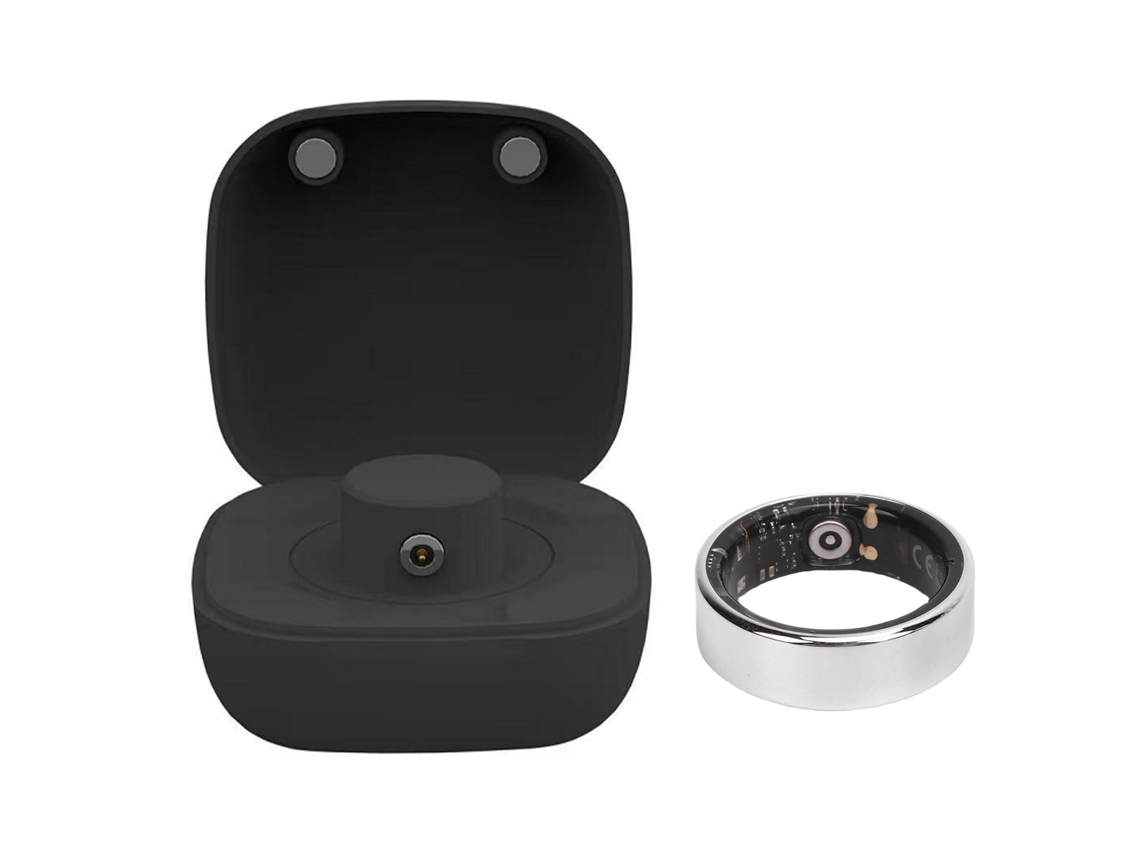 Anillo Inteligente Bluetooth (podómetro, Impermeable) Anillo Deportivo Para Parejas Portátil Con Estuche De Carga Talla 7