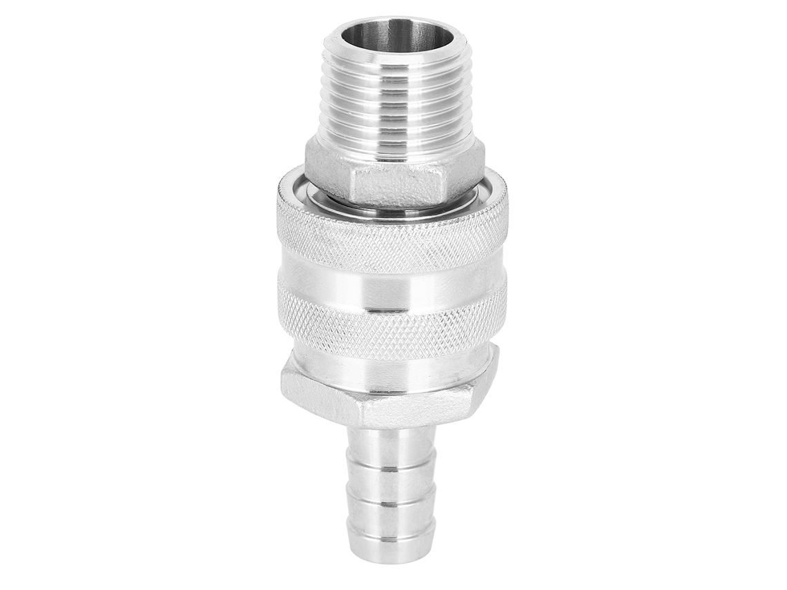 Conector Rápido Barbado De Acero Inoxidable Para Bomba De Cerveza, Rosca Macho 1/2" Npt, Fácil De Desconectar.