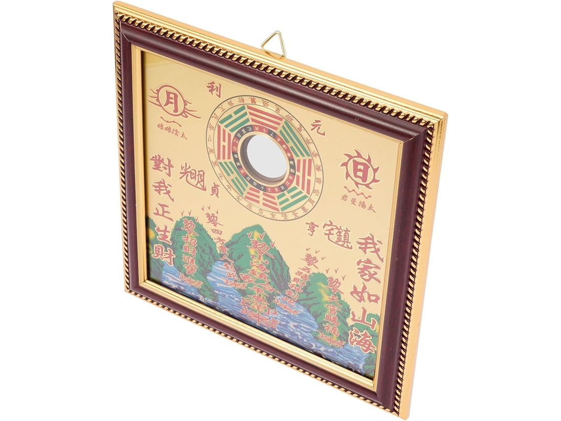 Adorno Decorativo Buena Suerte Tablero Densidad Estilo Antiguo Espejo Octograma Aleja Decoración Bendición