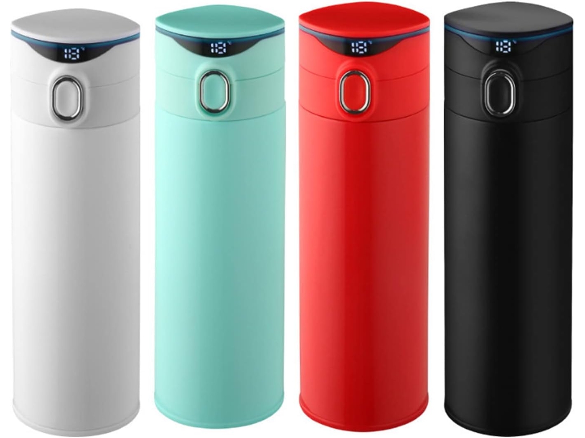 Botella Inteligente Led Para Café Cha E Ovo, Regalo De Navidad, Bebidas Quentes Frias, Rojo