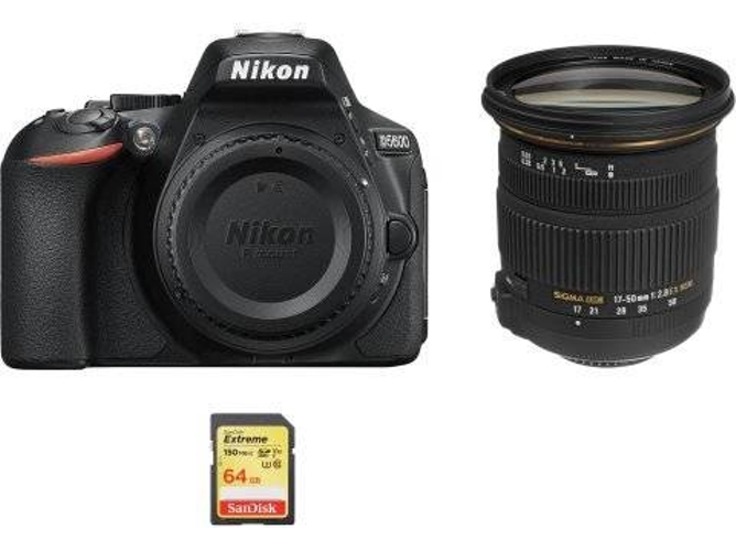 Kit Cámara Réflex NIKON D5600 + Sigma 17-50MM F2.8 EX DC OS HSM + SD 64GB