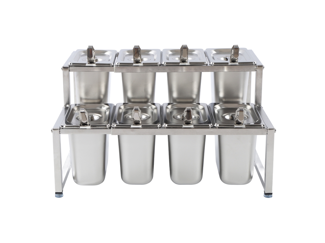 Bandeja de acero inoxidable de doble capa para tarros de mermelada de 1,6 l