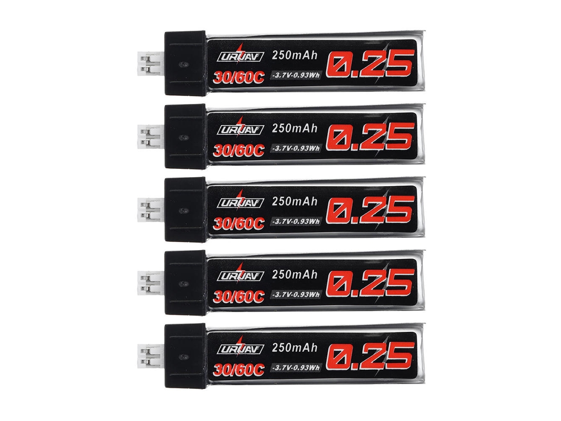 10 baterías de polímero de litio Uruav de 3,7 V, 250 mAh, 30 °C, 60 °C, 1 s, Ph20 para Blade Nano QX CPX Tiny Whoop Tiny6 6x